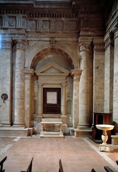 Indvendig udsigt over kirken St. Biagio af Antonio da the elder Sangallo