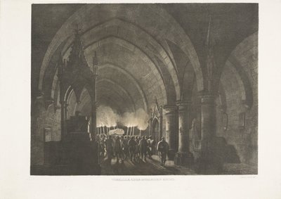 Fakkeldragers i Kerk Veranda til en gotisk kirke (titel på objekt) af Antonio de Pian