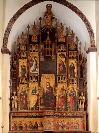 Polyptych of the Poem of Redemption and Coronation of the Virgin Mary Wood Painting by Antonello de Saliba Dani af Antonio de Saliba