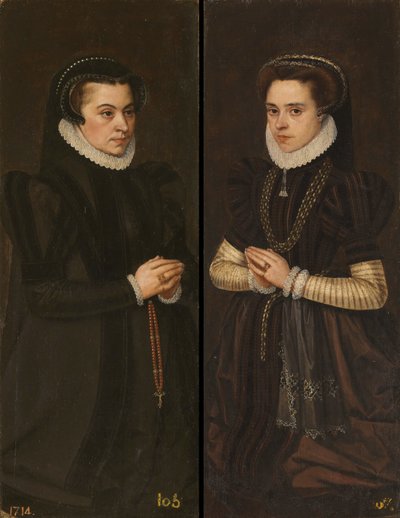 Margaret af Parma og Mary af Portugal, hustru til Alexander Farnese af Antonis Mor