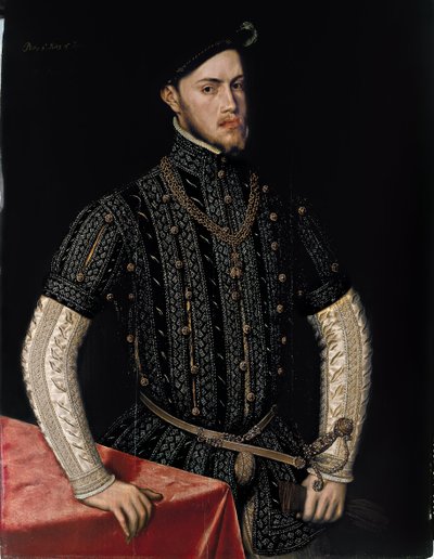 Portræt af Filip II 1527-1598, konge af Spanien og Portugal, ca. 1550 af Antonis Mor