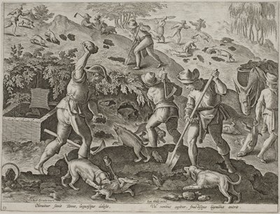 Grævlingejagt af Antonius Wierix