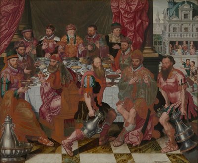 Banket for rådsmedlemmerne af Rådhuset, 1574. af Antoon Claeissens