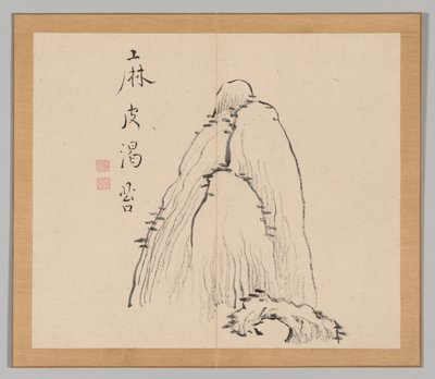 Dobbelt album af landskabsstudier efter Ikeno Taiga, bind 1 blad 10, 1700-tallet. af Aoki Shukuya