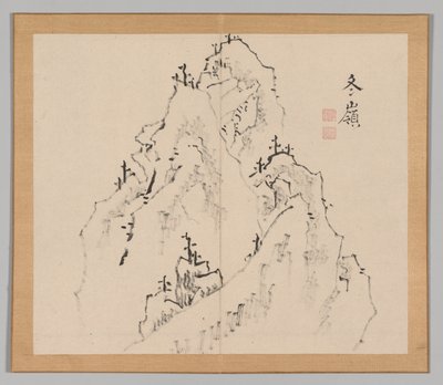 Dobbelt album af landskabsstudier efter Ikeno Taiga, bind 1 blad 25, 1700-tallet. af Aoki Shukuya