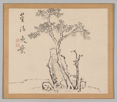 Dobbelt album af landskabsstudier efter Ikeno Taiga, bind 1 blad 4, 1700-tallet. af Aoki Shukuya