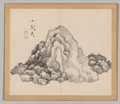 Dobbelt album af landskabsstudier efter Ikeno Taiga, bind 1 blad 7, 1700-tallet. af Aoki Shukuya