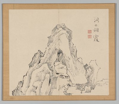 Dobbelt album af landskabsstudier efter Ikeno Taiga, bind 2 blad 20, 1700-tallet. af Aoki Shukuya