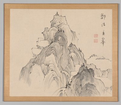 Dobbelt album af landskabsstudier efter Ikeno Taiga, bind 2 blad 2, 1700-tallet. af Aoki Shukuya