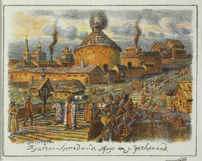 Kanonvaskeri på Neglinnaya-floden i det XVII århundrede, 1918 af Apollinari Mikhailovich Vasnetsov