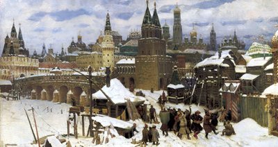 Moskva i det 17. århundrede. Allehelgensbroen, 1901 af Apollinari Mikhailovich Vasnetsov