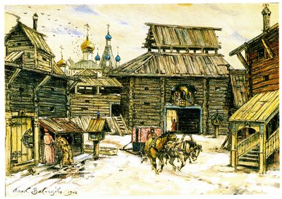 Gamle Moskva. Træbyen, 1902 af Apollinari Mikhailovich Vasnetsov