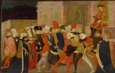 Sabinskvindernes voldtægt, 1400-tallet af Apollonio di Giovanni di Tommaso