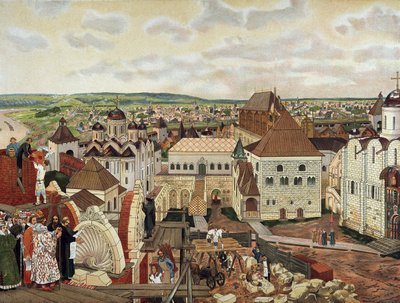 I Kreml i Moskva, slutningen af det 19. - begyndelsen af det 20. århundrede. af Appolinari Mikhaylovich Vasnetsov
