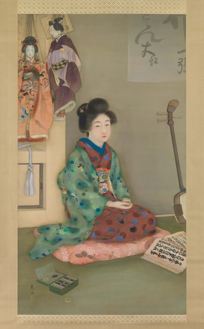 Kvindelig sang for Joruri Dukketeater, ca. 1920. af Arai Kou