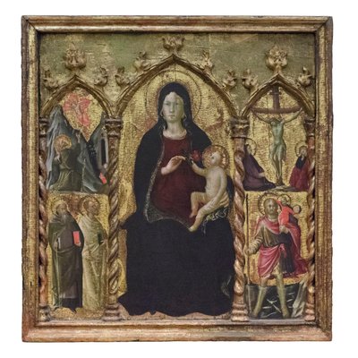 Madonna med barn på tronen, ca. 1420-22 (tempera på træ) af Arcangelo di Cola da Camerino