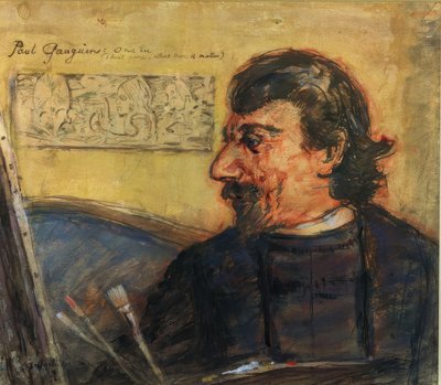 Portræt af Paul Gauguin af Archibald Standish Hartrick