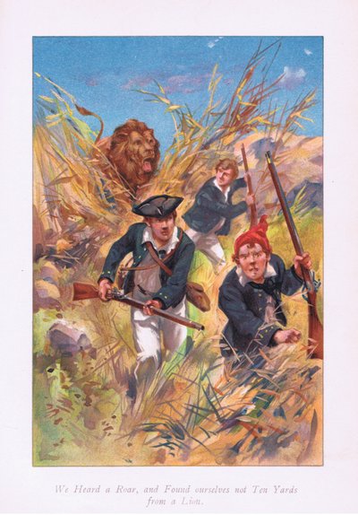 Vi hørte et brøl og befandt os ikke ti meter fra en løve, 1900-tallet af Archibald Webb