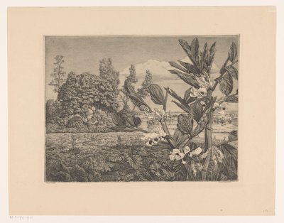 Landskab med blomster af Arend Hendriks (signed by artist)