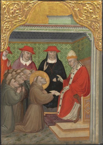 Sankt Frans foran paven af Aretino Luca Spinello or Spinelli