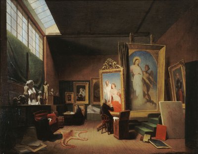 Ary Scheffers værksted, rue Chaptal, 1851. af Arie Johannes Lamme