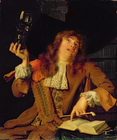 The Wanton Student, 1678 (olie på eg) af Arie de Vois