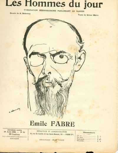 Cover af ""The Men of the Day"", Satirical in B & W af Aristide Delannoy