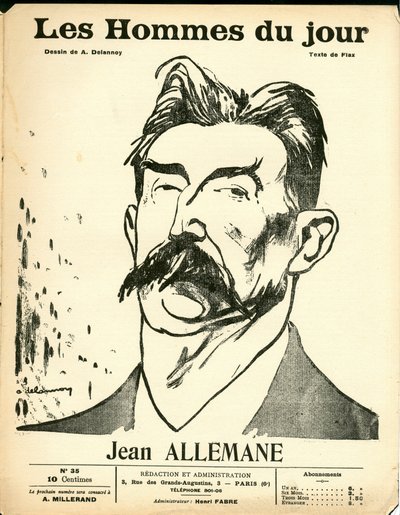 Cover af "" The Men of the Day "", Satirical in B & W af Aristide Delannoy