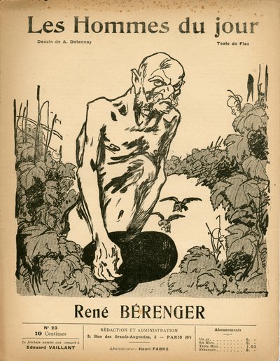 Cover af ""Dagens mænd"", Satirisk i B & H, ca. 1909: Censur - Berenger Rene (1830-1915) - Illustration af Aristide Delannoy (1874-1911) af Aristide Delannoy