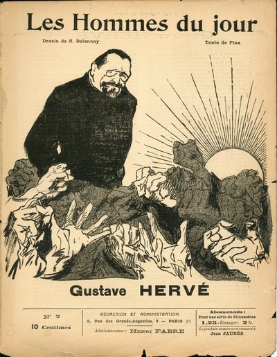 Cover af "" The Men of the day "", nummer 2, Satirical in B & W af Aristide Delannoy