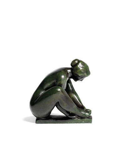 Krøjende pige, der holder en fod af Aristide Maillol