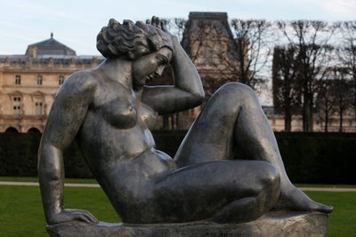 Jardin des tuileries, Aristide Maillol, Montagne 1937 (hoved), Paris, Frankrig (foto) af Aristide Maillol