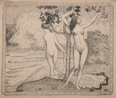 To badende under et træ ved vandkanten af Aristide Maillol