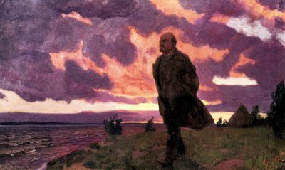 "Lenin og Razliv", maleri af Arkady Alexandrovich Rylov af Arkadij Aleksandrovic Rylov