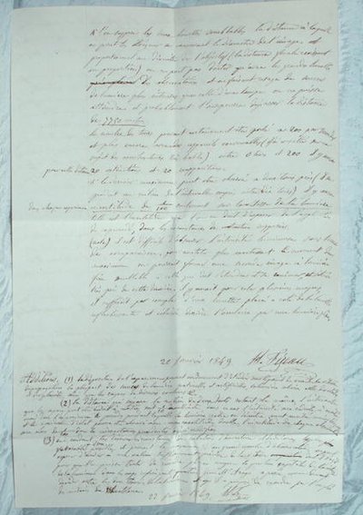 Brev med beskrivelse af Fizeaus forsøg til bestemmelse af lysets hastighed af Armand Hippolyte Louis Fizeau