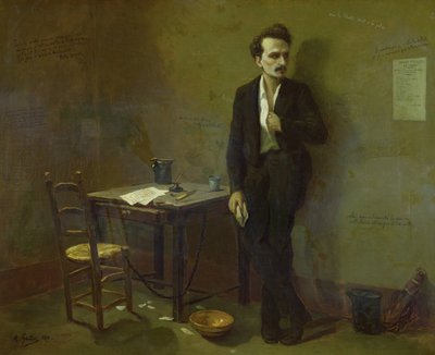 Henri Rochefort (1831-1913) i Mazas fængsel, 1871 af Armand Desire Gautier