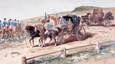 En postillion monteret på en vognhest, 1800-tallet, 1886 af Armand Jean Heins