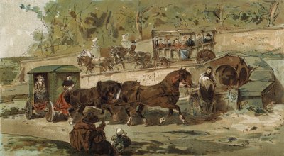 Antwerpen vogn og patache, spanske Holland, begyndelsen af det 17. århundrede af Armand Jean Heins