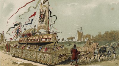 Pram på Brugge-Gent-kanalen, Spanske Nederlande, 1500-tallet af Armand Jean Heins