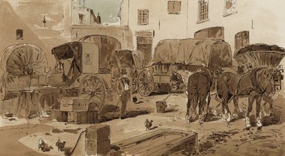 Royal Dutch Mail-vogn, cabriolet, vinvogn og kulvogn, 1800-tallet af Armand Jean Heins