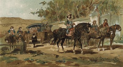 Diligence og eskorte, spanske Holland, begyndelsen af det 17. århundrede af Armand Jean Heins
