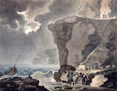 Landgang af de sammensvorne i Cadoudal-affæren ved Biville-klippen...