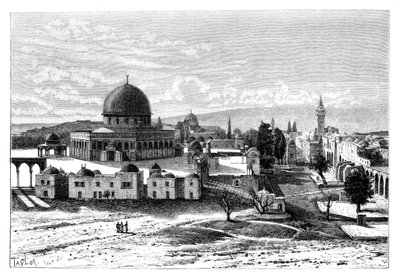 Omars-moskeen, Jerusalem, Israel, 1895. af Armand Kohl