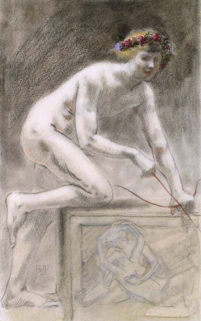 Eros (kul på papir) af Armand Rassenfosse