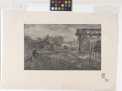 La Gare De Valmondois (Valmondois Togstation) (ætsning og roulette) af Armand Séguin