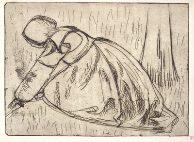 La Glaneuse (Gleaner) (ætsning) af Armand Séguin