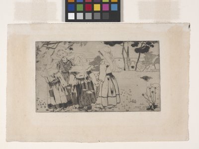 La Ronde De Pont-Aven (Dansen ved Pont-Aven) (ætsning, akvatinte og tørnål) af Armand Séguin