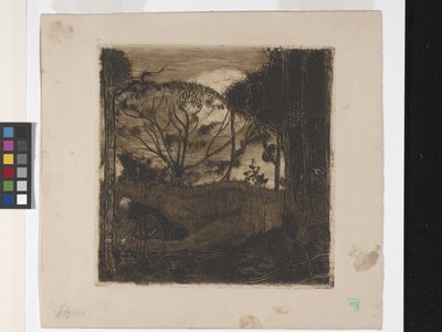 Le Soir (Aften) Eller La Glaneuse (Gleaner) (ætsning, akvatint, lavis og roulette) af Armand Séguin