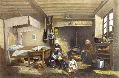 Interiør af et hus i Royat af Armand Theophile Cassagne