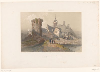Udsigt over Sonnenberg nær Wiesbaden Sonnenberg près Wiesbaden (titel på objekt) Ansigter langs Rhinen (serietitel) Le Rhin (serietitel om objekt) af Armand Theophile Cassagne